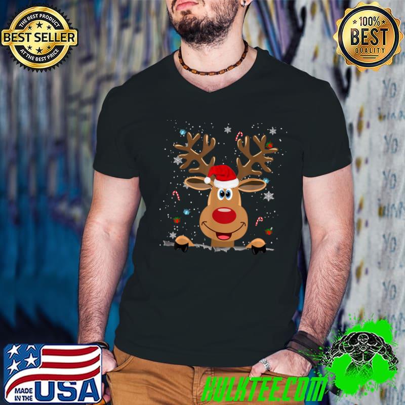 Rudolph Red Nose Reindeer Santa Christmas T-Shirt
