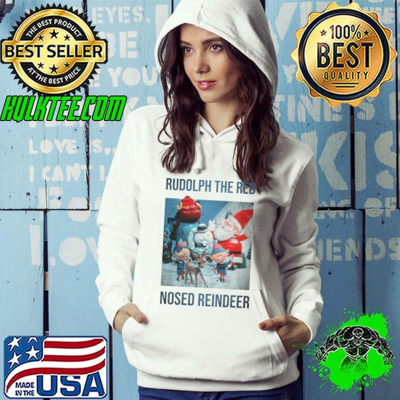 Rudolph The Red Nosed Reindeer Santa Clause And Friends Retro T-Shirt Hoodie Rudolph The Red Nosed Reindeer Santa Clause And Friends Retro T-Shirt Hoodie