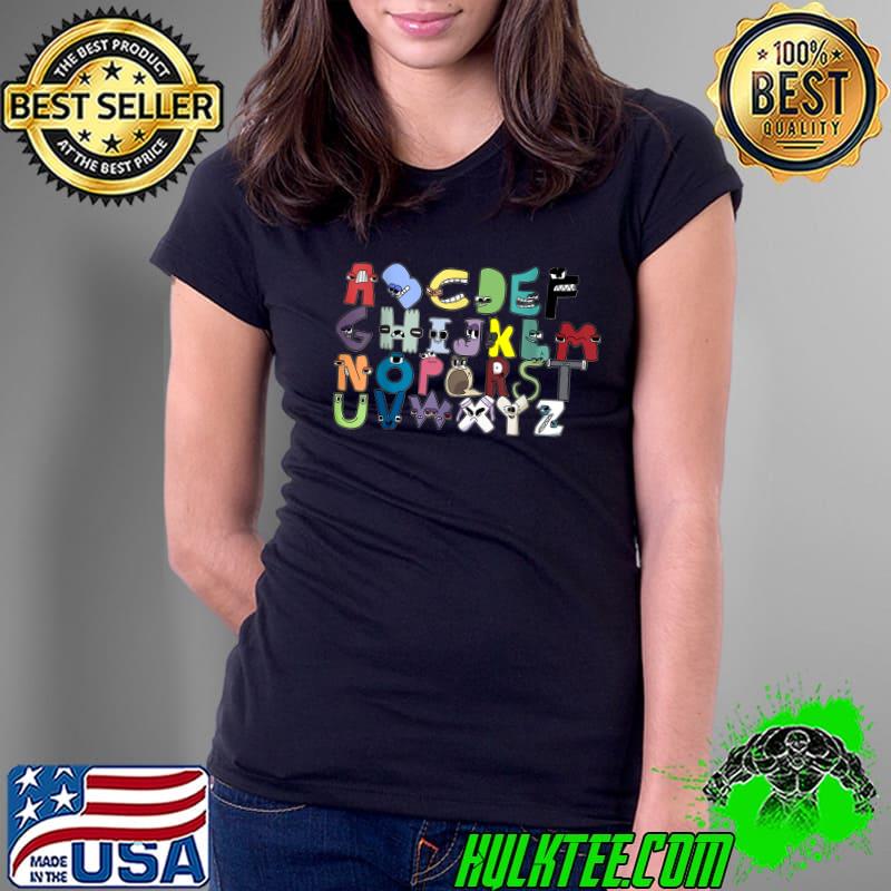Villain Letter Abcs Costume Boys Matching Evil Alphabet Lore T-Shirt Ladies Tee Villain Letter Abcs Costume Boys Matching Evil Alphabet Lore T-Shirt Ladies Tee