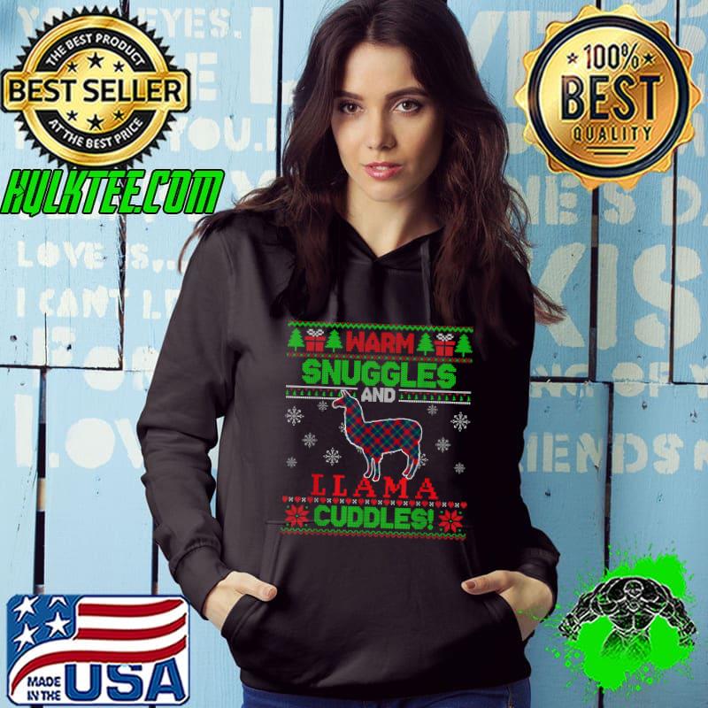 Warm Snuggles Llama Cuddles Llama Ugly Christmas Sweater Christmas Pajama Dog Lover T-Shirt Hoodie Warm Snuggles Llama Cuddles Llama Ugly Christmas Sweater Christmas Pajama Dog Lover T-Shirt Hoodie
