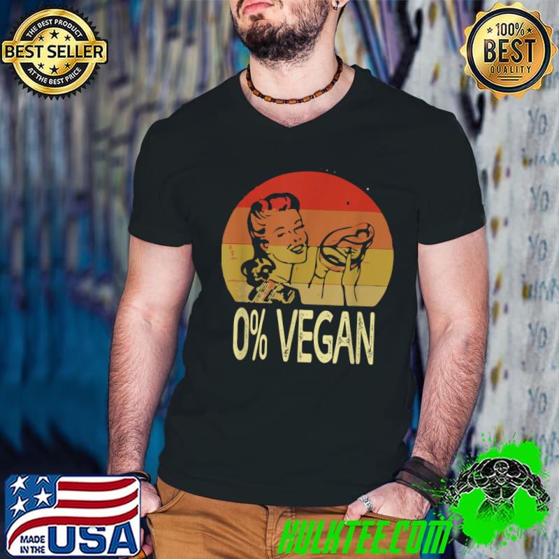 0 Percent Vegan Meat Eater Bbq Grilling Smoking Carnivore Vintage T-Shirt