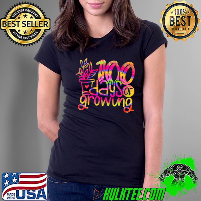 100th Day Of School Teacher Student Cute 100 Days Of Growing Tie Dye T-Shirt Ladies Tee 100th Day Of School Teacher Student Cute 100 Days Of Growing Tie Dye T-Shirt Ladies Tee