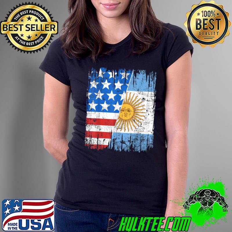 Argentinian American Flag Argentina Usa Argentine Football Champion T-Shirt