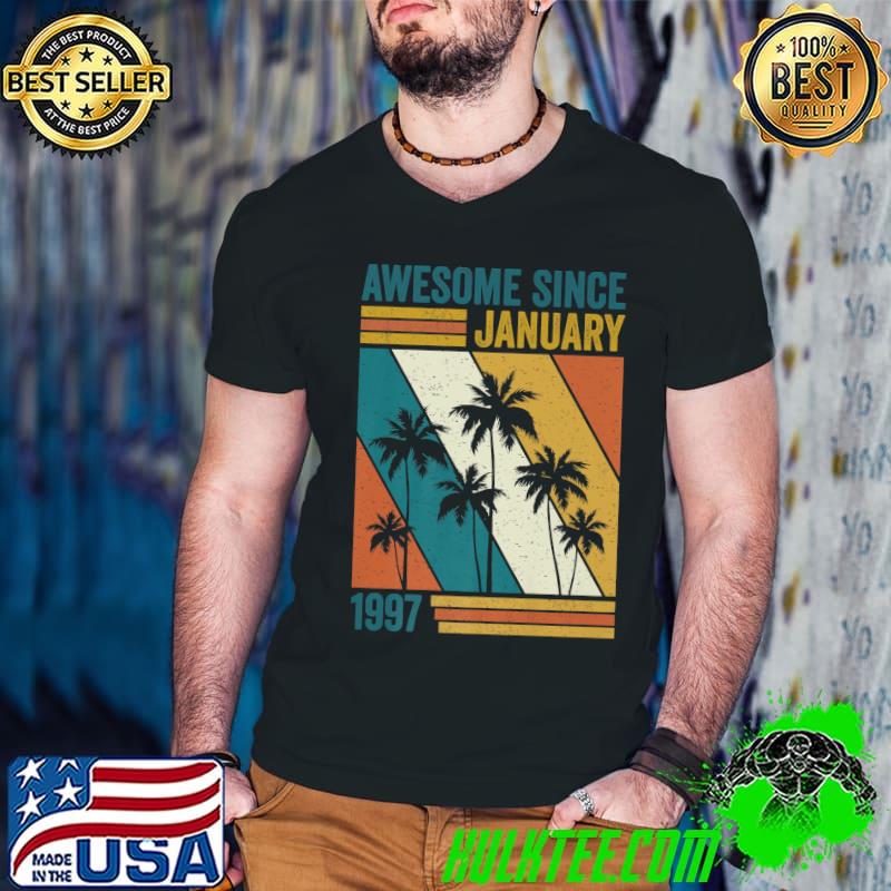 Awesome since january 1997 vintage 26th birthday 26 bday palms tree T-Shirt
