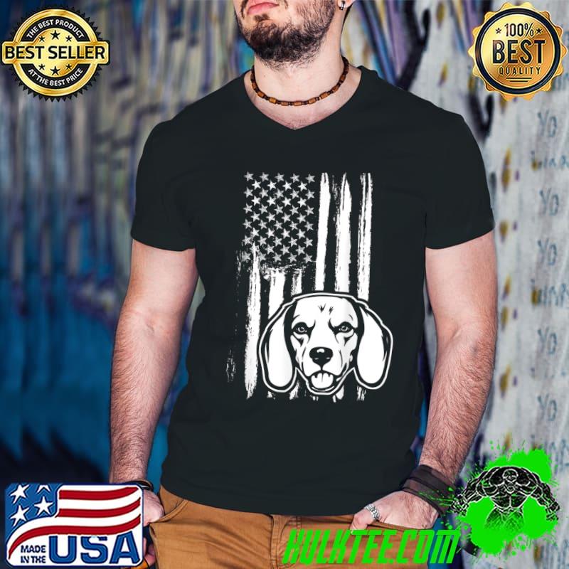 Beagle Dog Cute American Flag Usa Puppy T-Shirt