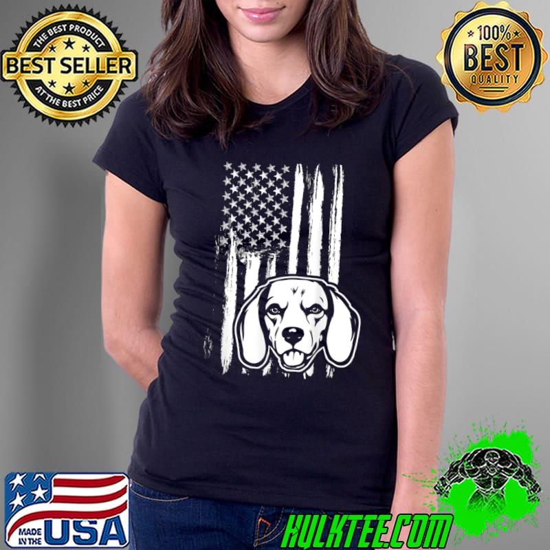Beagle Dog Cute American Flag Usa Puppy T-Shirt Ladies Tee Beagle Dog Cute American Flag Usa Puppy T-Shirt Ladies Tee