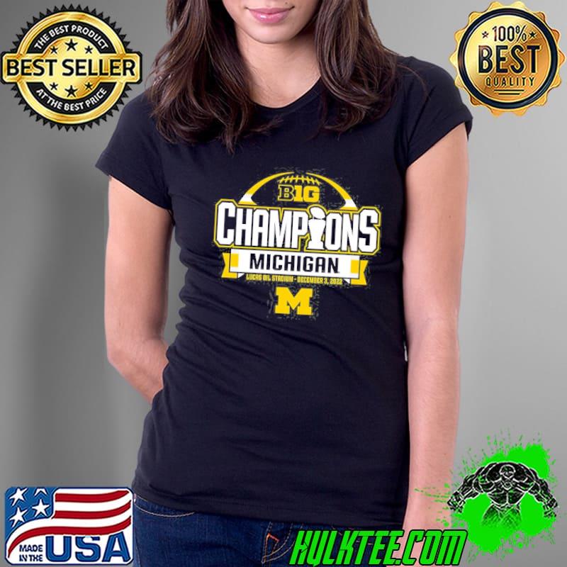 Blue 84 navy Michigan wolverines 2022 big ten Football conference champions locker room classic irt