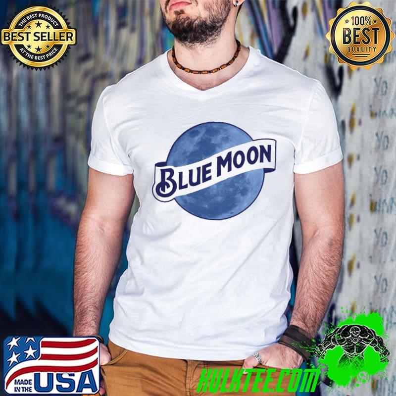 Blue moon beer cartoon design classic shirt