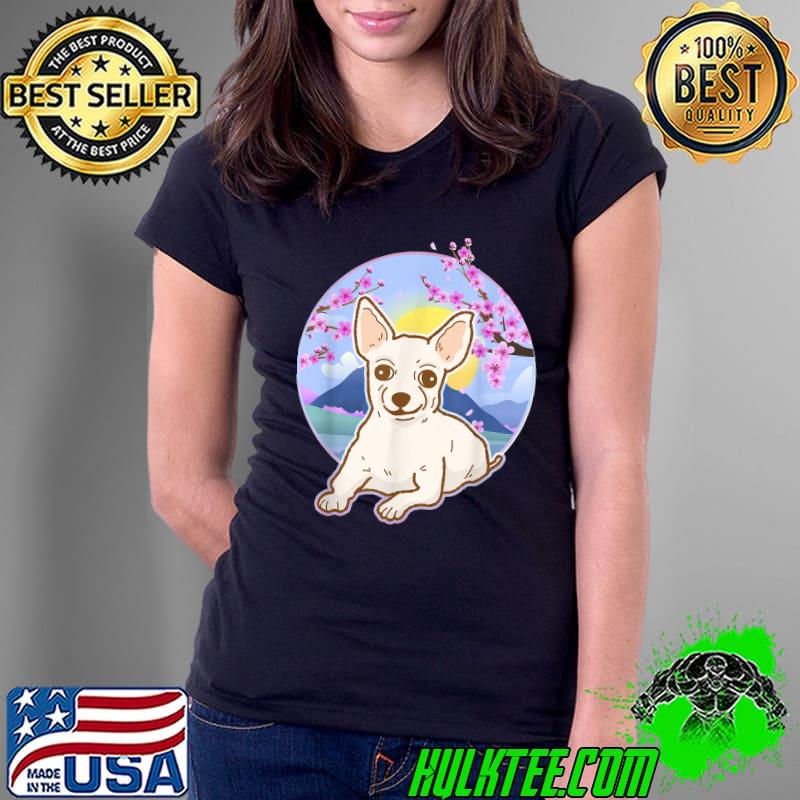 Chihuahua Dog Lover Japan Mountain Flowers Cute Puppy Lover Pet Family T-Shirt Ladies Tee Chihuahua Dog Lover Japan Mountain Flowers Cute Puppy Lover Pet Family T-Shirt Ladies Tee