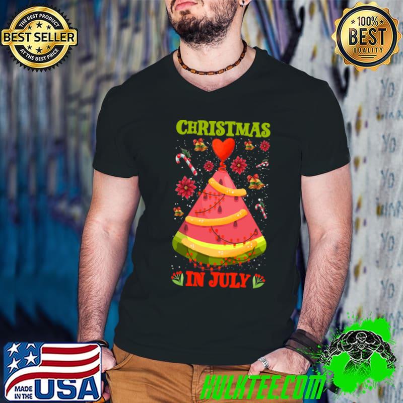 Christmas Watermelon Tropical Summer Christmas In July T-Shirt Christmas Watermelon Tropical Summer Christmas In July T-Shirt