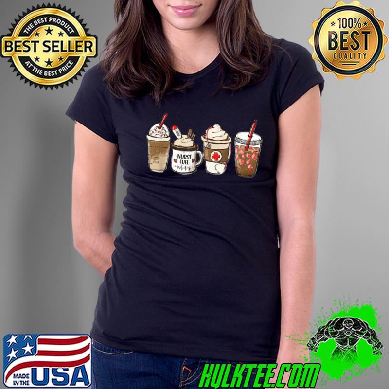 Coffee Nurses Fuel Registered Nurse Medical Valentine's Day T-Shirt Ladies Tee Coffee Nurses Fuel Registered Nurse Medical Valentine's Day T-Shirt Ladies Tee