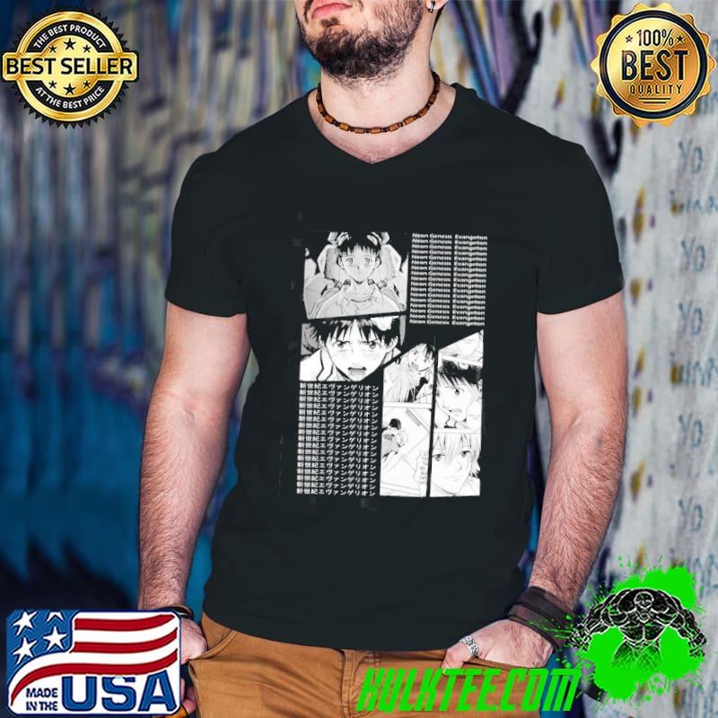 Collage shinjI ikarI shin seikI evangelion manga panel anime design classic shirt