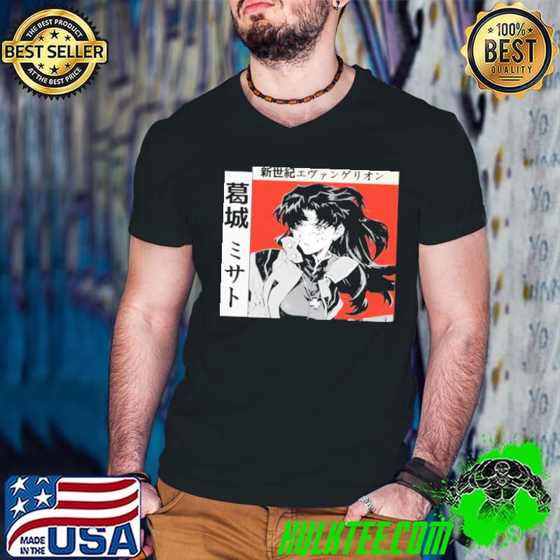 Collest fanart of misato katsuragI neon genesis evangelion japanese typo classic shirt