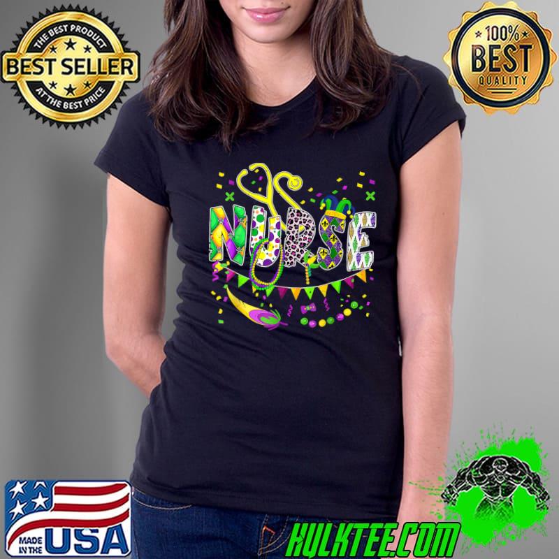 Cute Leopard Nurse Mardi Gras Festival Party Nursing Costume Leopard T-Shirt Ladies Tee Cute Leopard Nurse Mardi Gras Festival Party Nursing Costume Leopard T-Shirt Ladies Tee