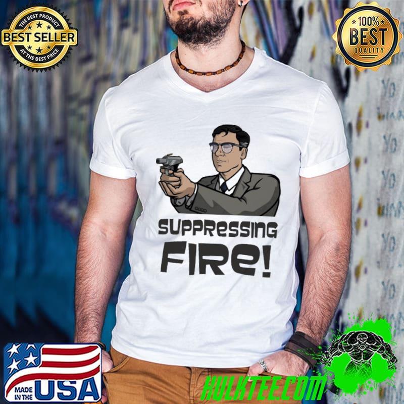 Cyril figgis suppressing fire cyril shooting eyes shut archer cyril figgis classic shirt