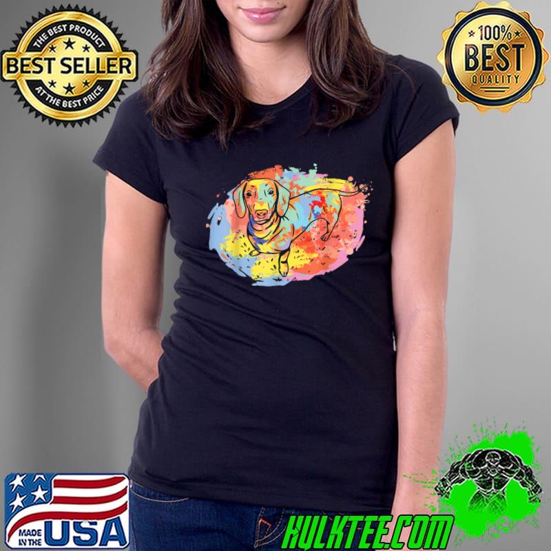 Dachshund Owner Watercolor Dachshund Lover Wiener Dog T-Shirt Ladies Tee Dachshund Owner Watercolor Dachshund Lover Wiener Dog T-Shirt Ladies Tee