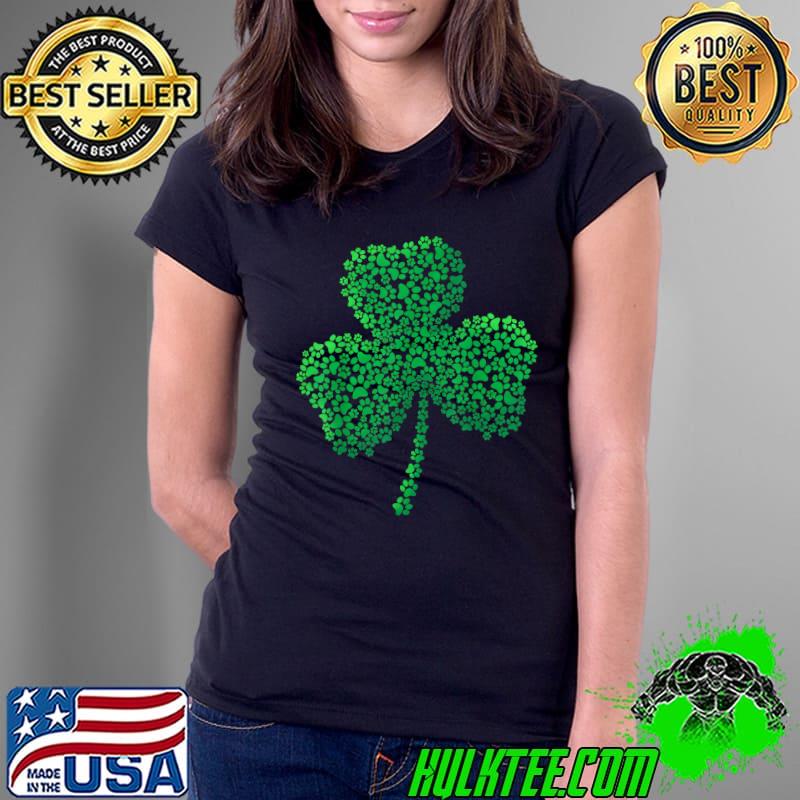 Dog Paw Shamrock St Patricks Day Cat Saint Pattys Gifts T-Shirt Ladies Tee Dog Paw Shamrock St Patricks Day Cat Saint Pattys Gifts T-Shirt Ladies Tee