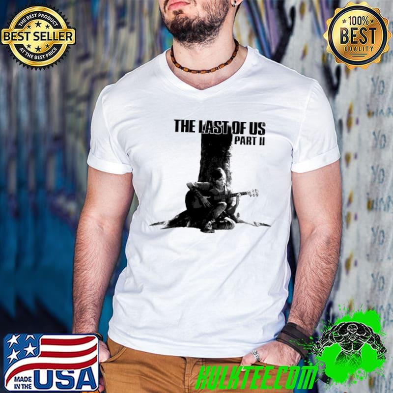 Ellie playing guitar the last of us shirt