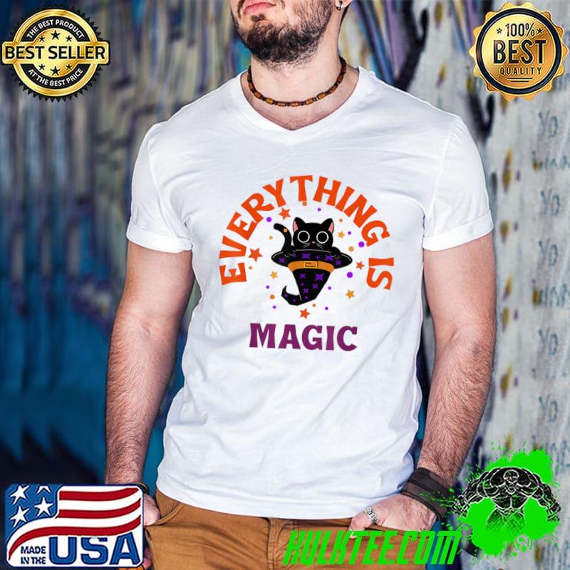 Everything Is Magic Black Cat Stars T-Shirt