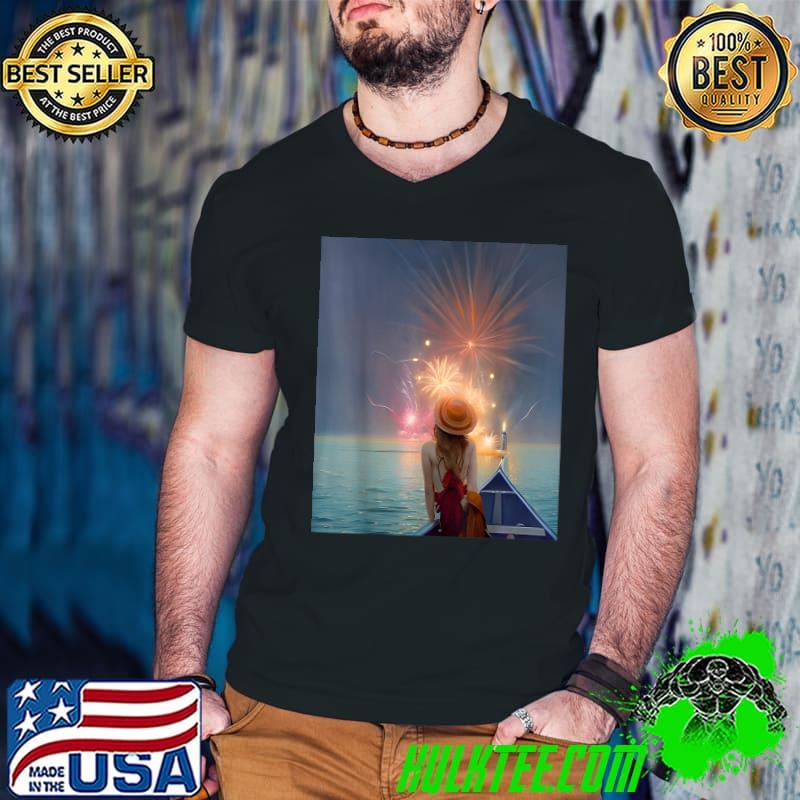 Fireworks At Sea Women See Eternal Love T-Shirt