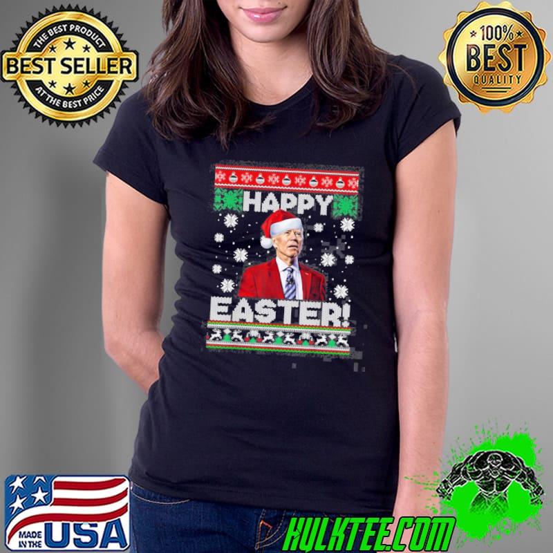 Funny santa Joe Biden happy easter ugly christmas classic shirt