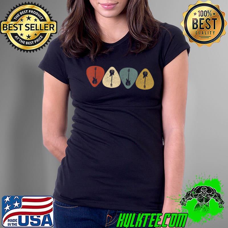Guitar Pick Guitarist Guitar For Guitarist Music Vintage T-Shirt Ladies Tee Guitar Pick Guitarist Guitar For Guitarist Music Vintage T-Shirt Ladies Tee