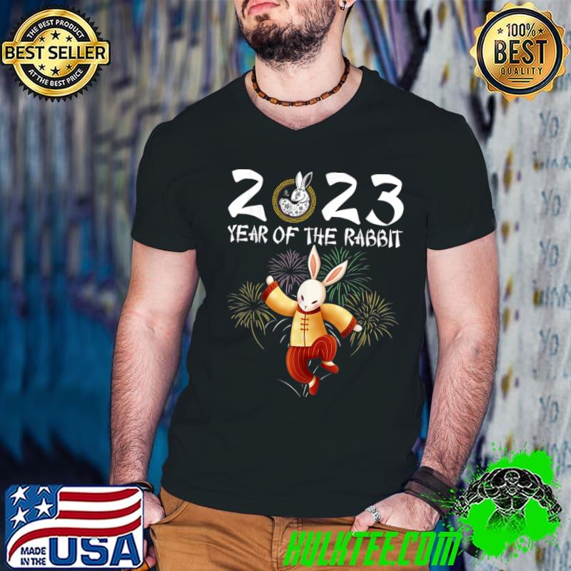 Happy Chinese New Year 2023 Year Of The Rabbit Family Fireworks T-Shirt