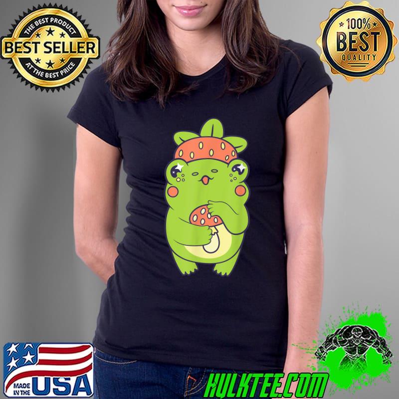 Kawaii Mycology Mushrooms Frog And Mushroom Collectors T-Shirt Ladies Tee Kawaii Mycology Mushrooms Frog And Mushroom Collectors T-Shirt Ladies Tee