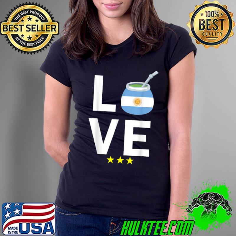 Love three stars argentina for girl argentine flag for argentinian T-Shirt