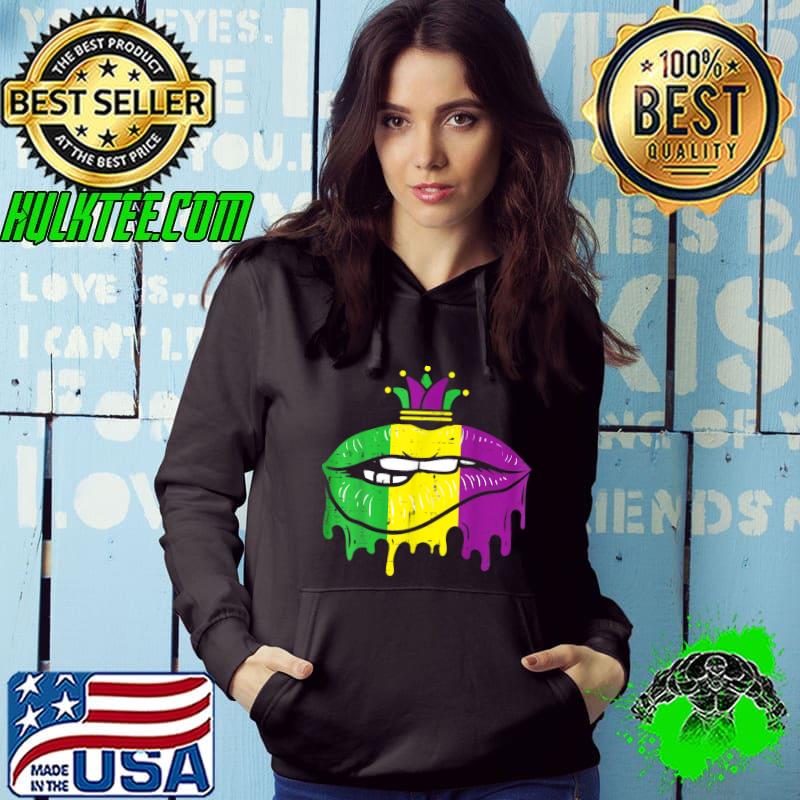 Mardi Gras Dipping Lips Jester Hat Mouth Carnival Women Girl T-Shirt Hoodie Mardi Gras Dipping Lips Jester Hat Mouth Carnival Women Girl T-Shirt Hoodie