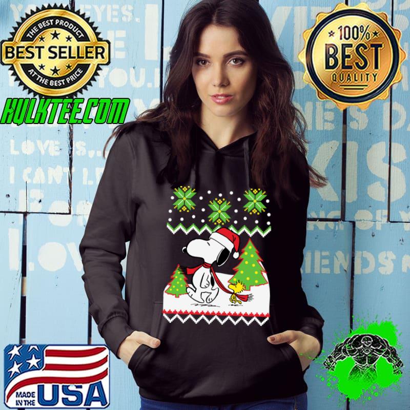 Santa Snow Snoopy And Woodstock Christmas Tree Xmas T-Shirt Hoodie Santa Snow Snoopy And Woodstock Christmas Tree Xmas T-Shirt Hoodie