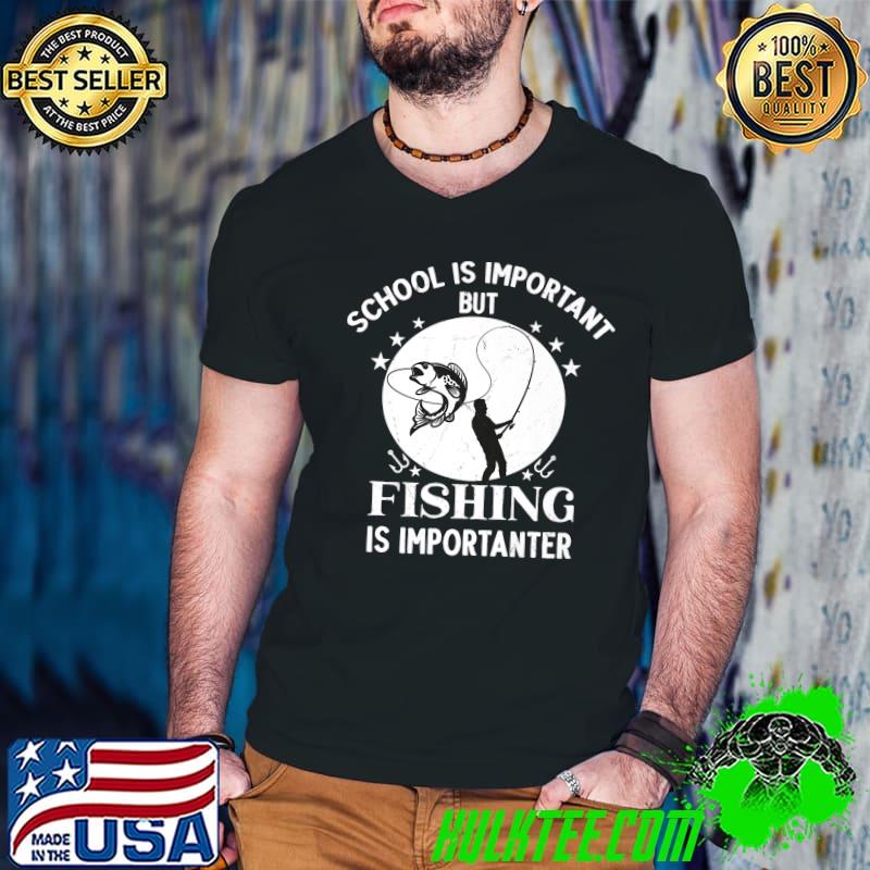 School is important but fishing is importanter stars moon fishing T-Shirt Guys V Neck School is important but fishing is importanter stars moon fishing T-Shirt Guys V Neck