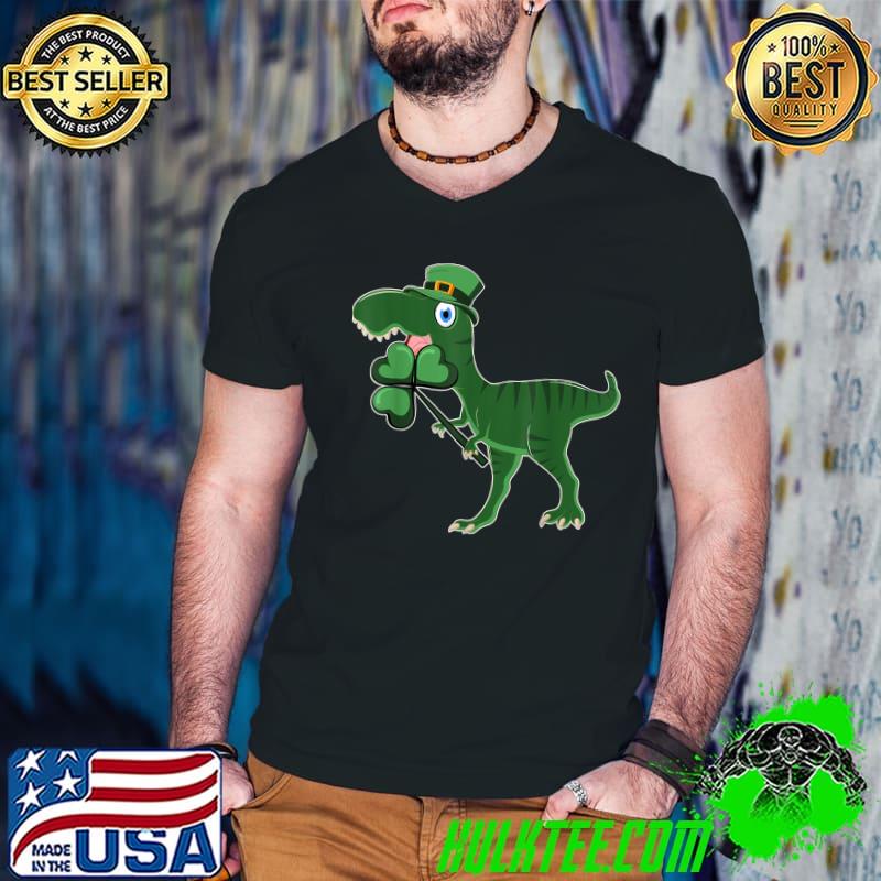St Patricks Day Dinosaur Dino Saurus Irish Shamrock T-Shirt