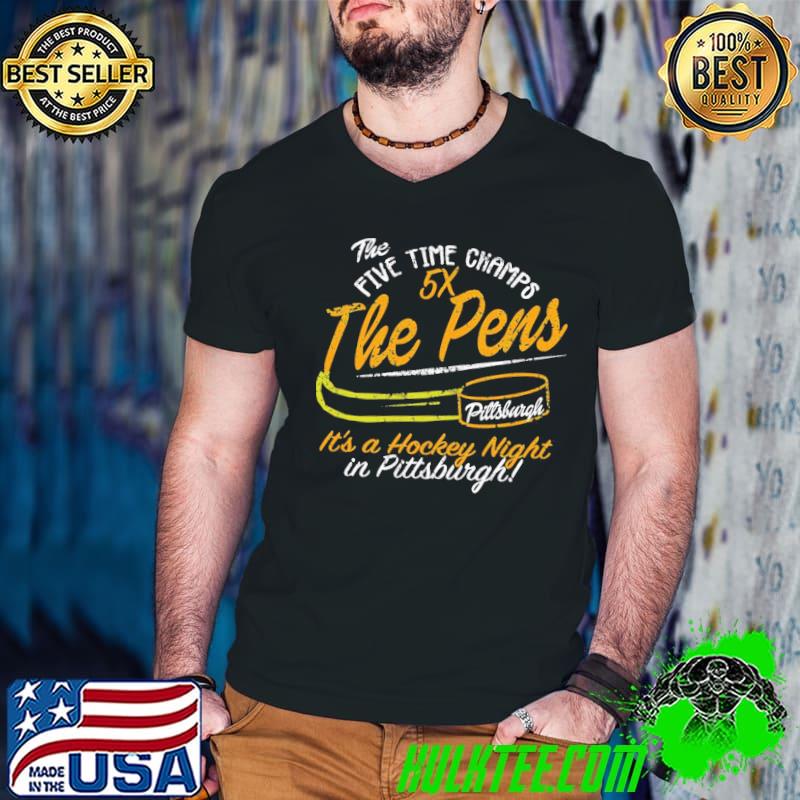 The five time champs 5x the pens Pittsburgh penguins hockey shirt