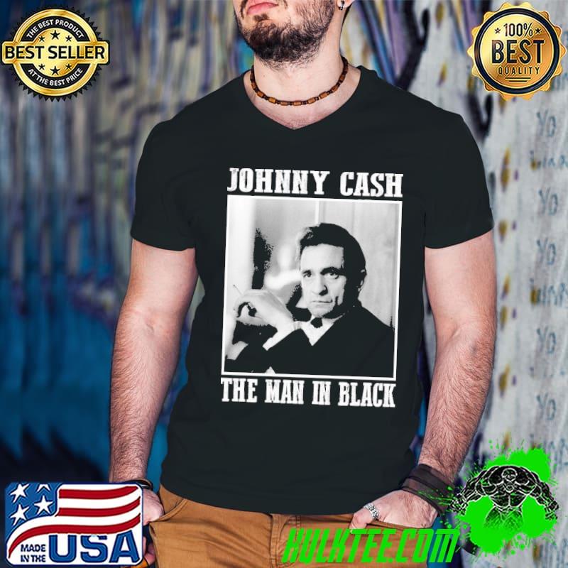 The man in black vintage johnny cash shirt