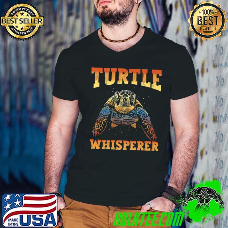 Turtle Whisperer Animal Pet Turtles Lover Colors Retro T-Shirt