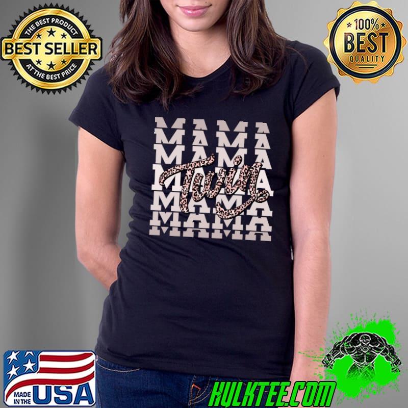 Twin Mama Leaopard Print Twin Mom Baby Shower T-Shirt Ladies Tee Twin Mama Leaopard Print Twin Mom Baby Shower T-Shirt Ladies Tee