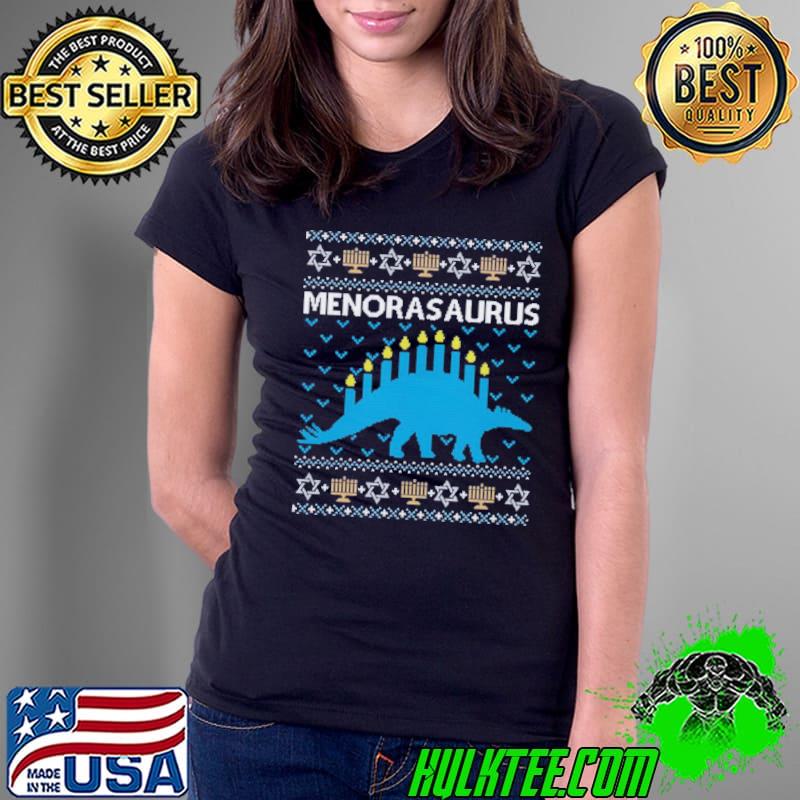 Ugly hanukkah menorasaurus jewish dinosaur classic s Ladies Tee Ugly hanukkah menorasaurus jewish dinosaur classic s Ladies Tee