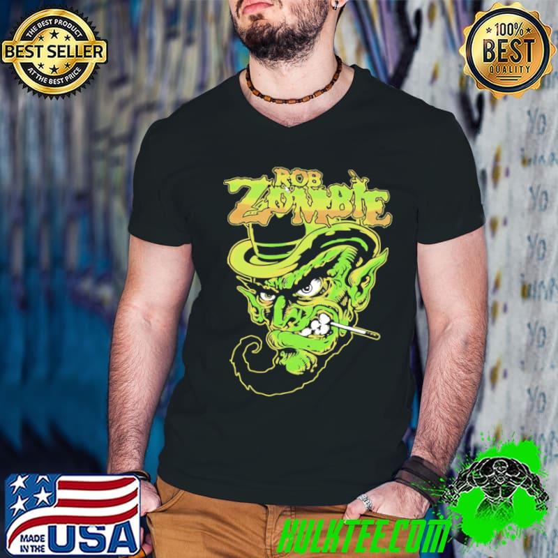 Vintage rob zombie band art the green angry face shirt