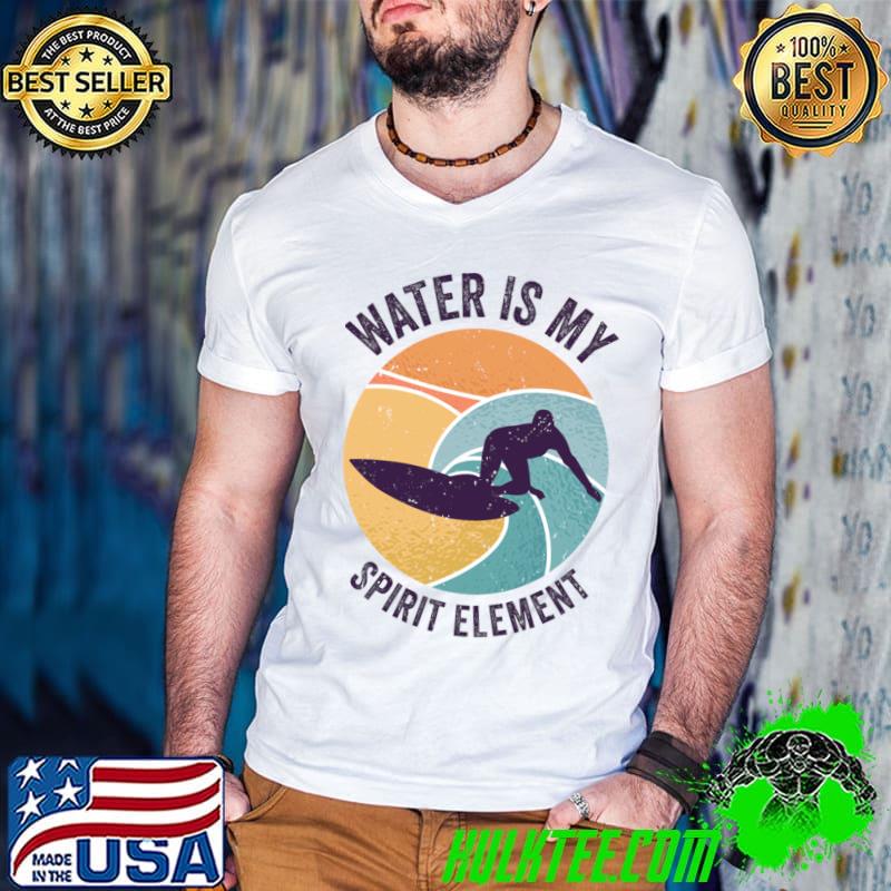 Water Wave Spirit Element Ocean Surfer Retro T-Shirt