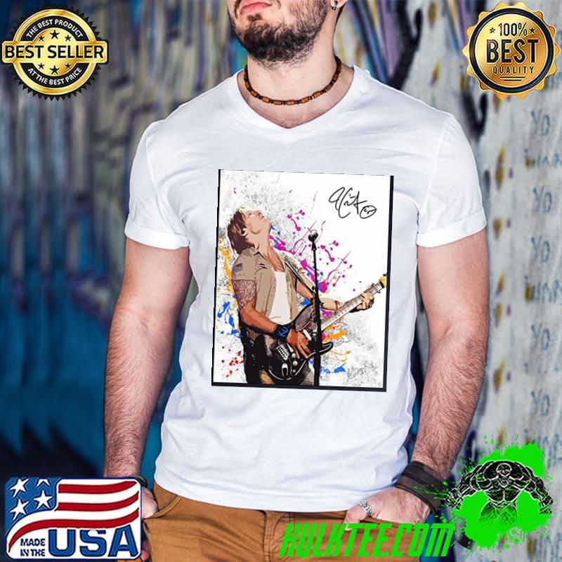 Watercolor painting of keith urban shirt