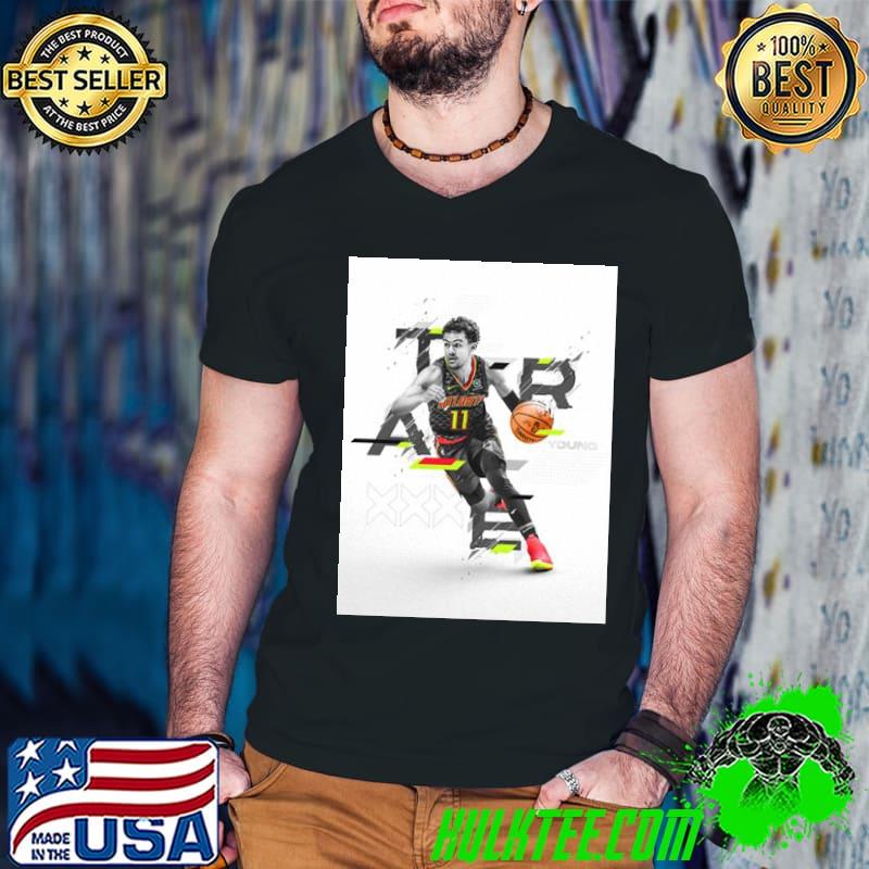 White and black color trae young atlanta vintage basketball trending classic shirt