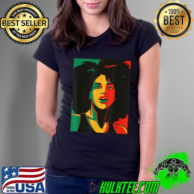 Womens Black Queen Afro Melanin Dripping Art Black History T-Shirt Ladies Tee Womens Black Queen Afro Melanin Dripping Art Black History T-Shirt Ladies Tee