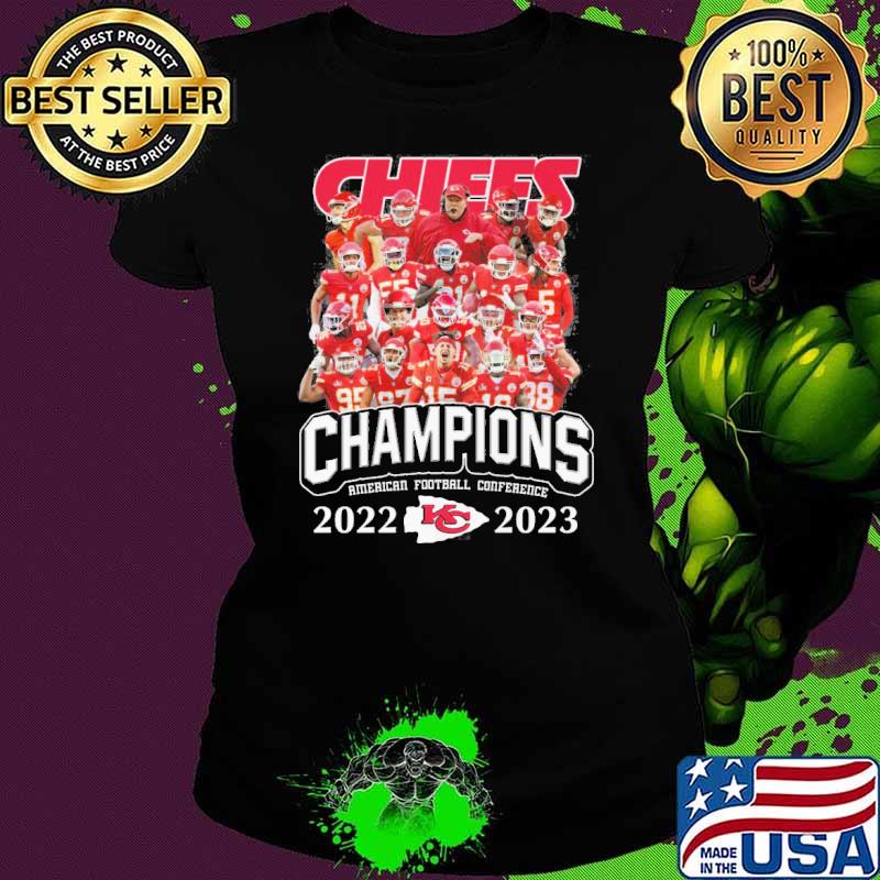 Chiefs champions American football conference 2022 2023 s Ladies tee Chiefs champions American football conference 2022 2023 s Ladies tee