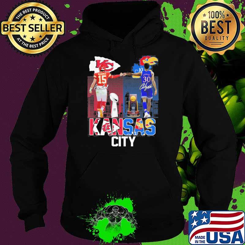 Kansas Chiefs and Kansas basketball cup Mandnes and agbaji signatures s Hoodie Kansas Chiefs and Kansas basketball cup Mandnes and agbaji signatures s Hoodie