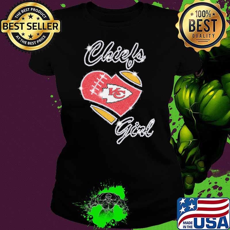 Kansas Chiefs girl love heart s Ladies tee Kansas Chiefs girl love heart s Ladies tee