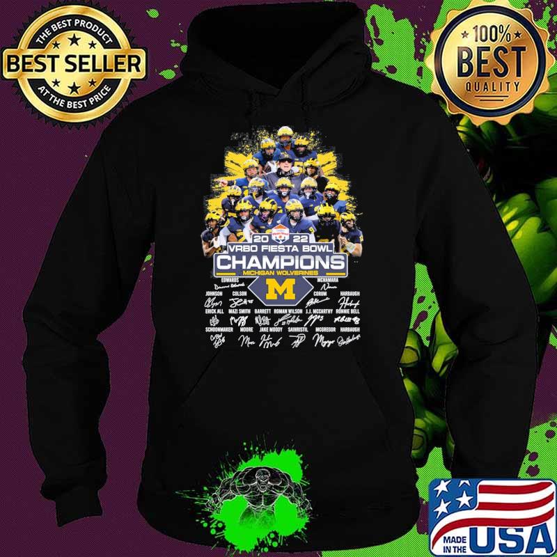 2022 VRBO Fiesta bowl champions Michigan Wolverines signatures s Hoodie 2022 VRBO Fiesta bowl champions Michigan Wolverines signatures s Hoodie