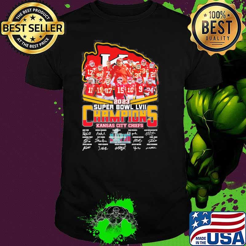 2023 super bowl LVII Champions Kansas city Chiefs signatures shirt