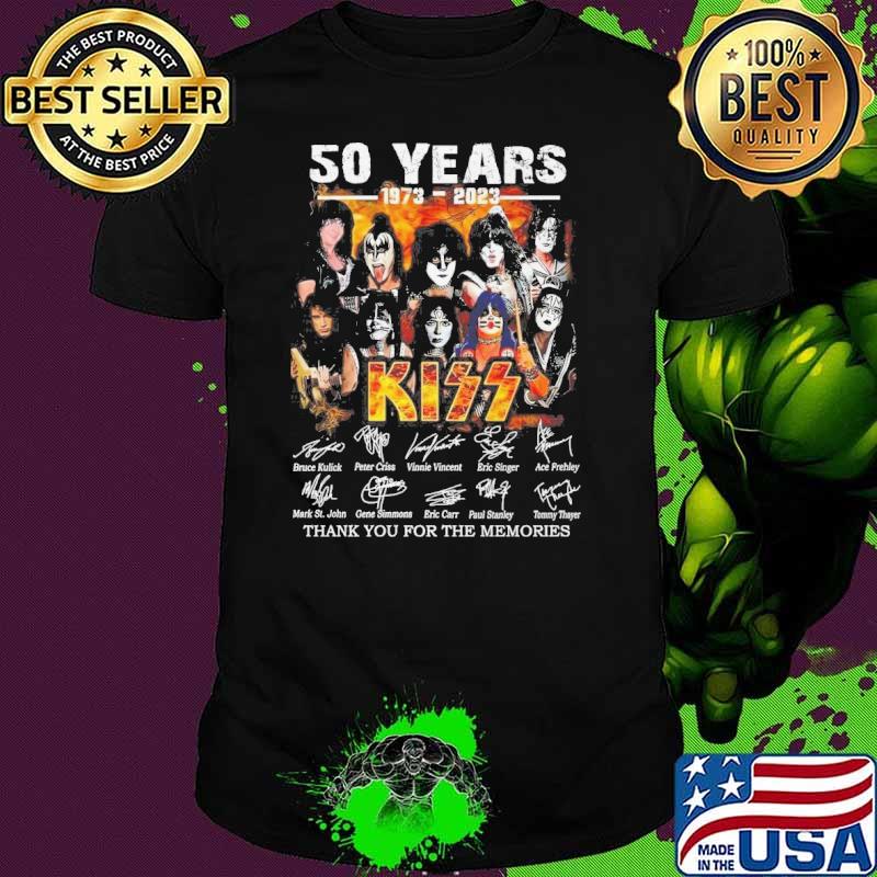 50 years 1973-2023 Kiss thank you for the memories signatures shirt