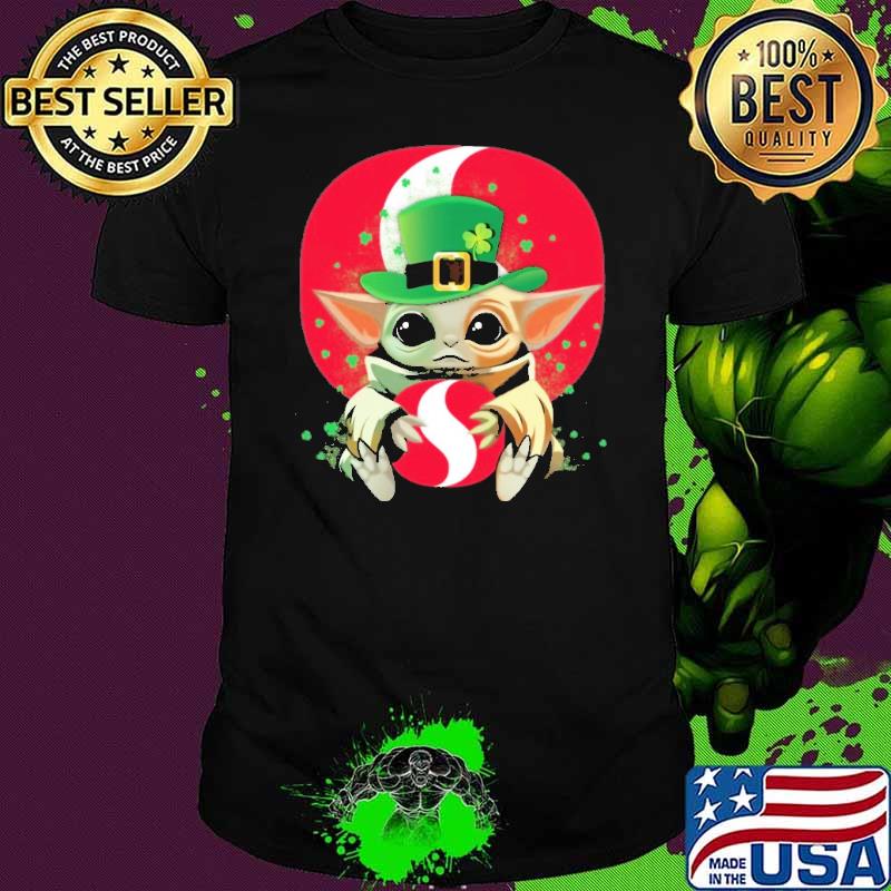 Baby yoda hug Safeway St.Patrick's day shirt